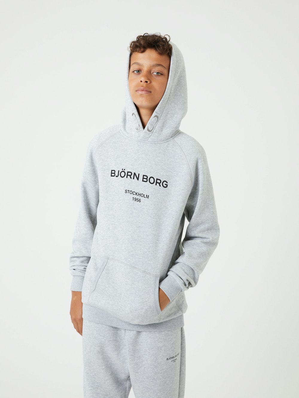 Borg Logo Hoodie - Light Grey Melange | Björn Borg