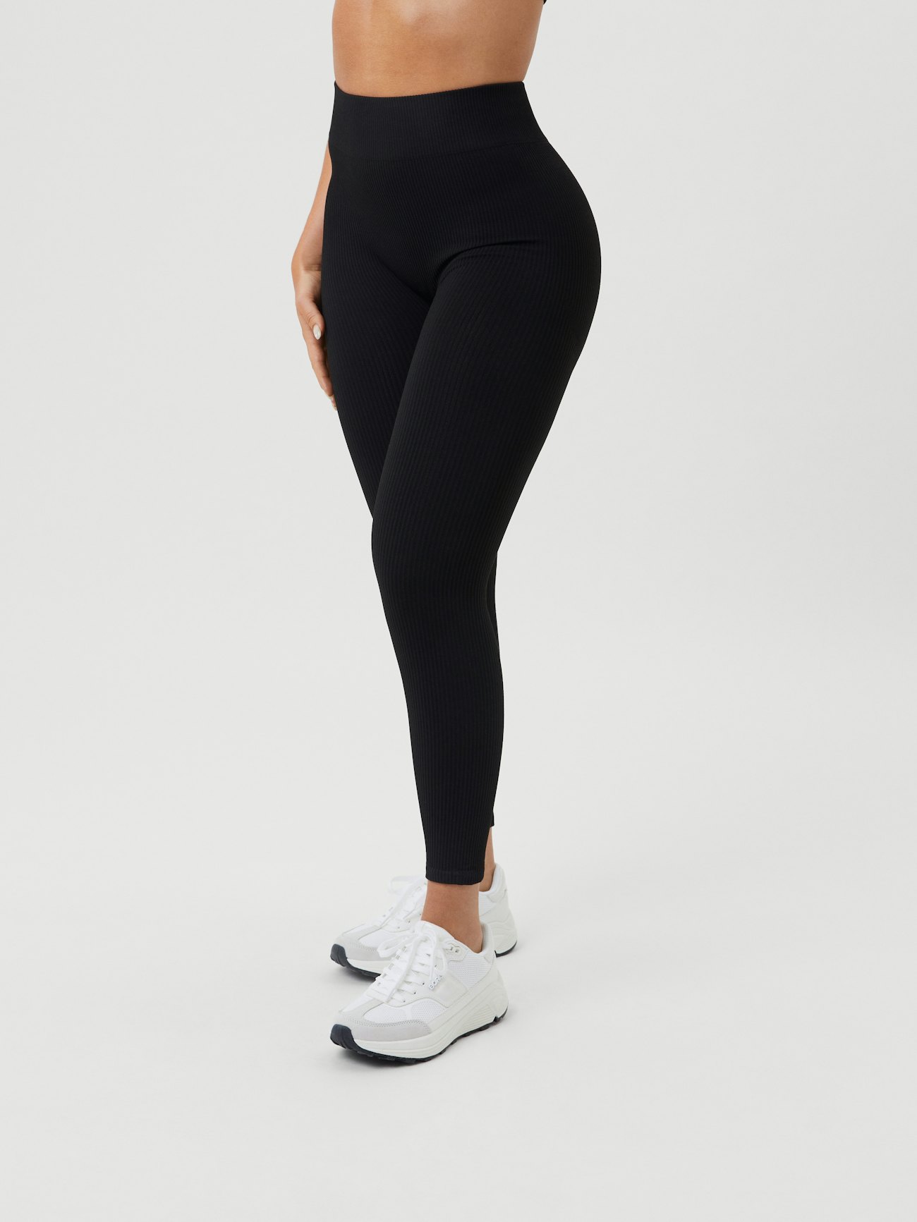 Soft Workout Tights High Waisted Solid Seamless Leggings Ribbed
