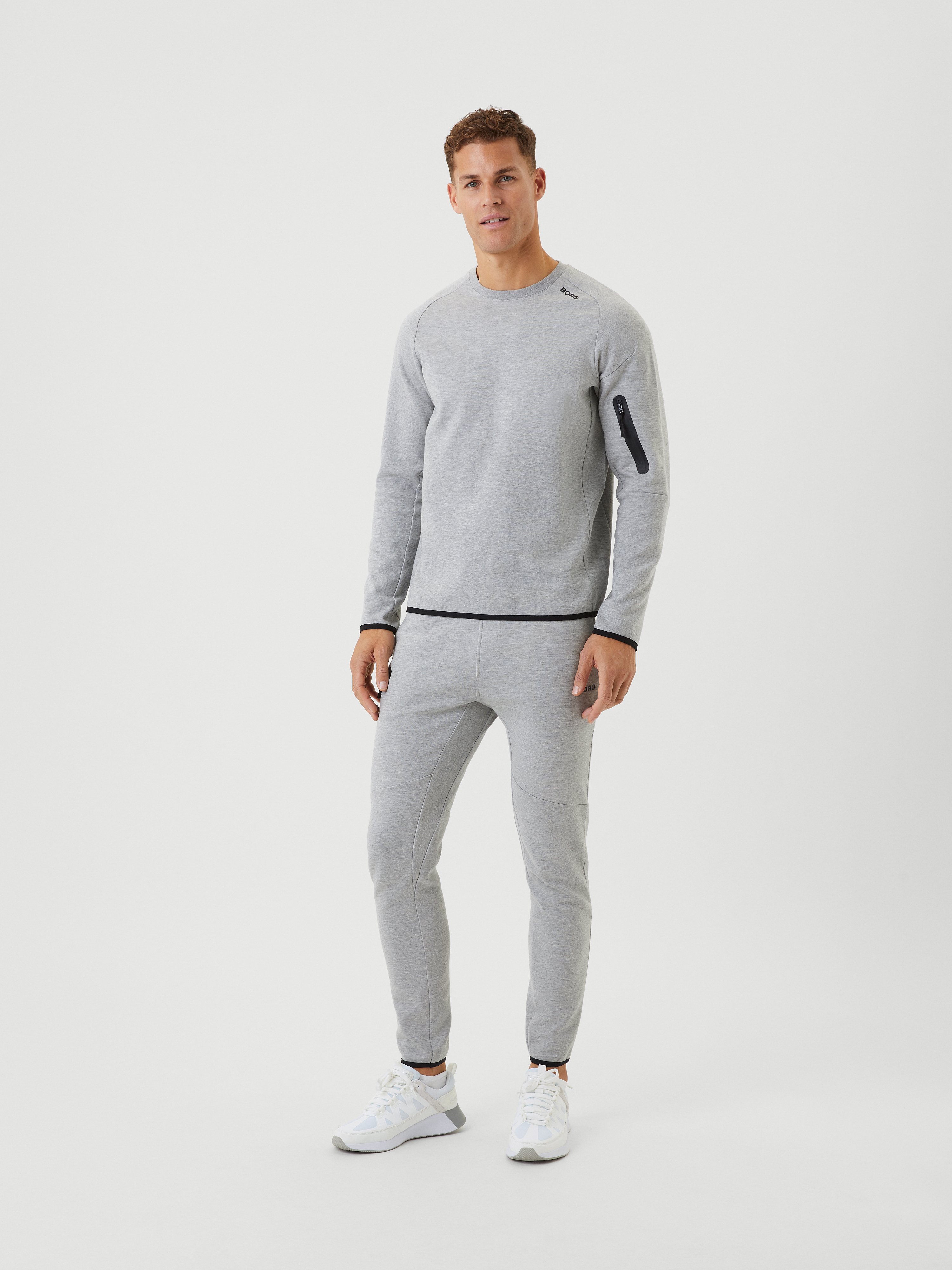 Borg Tech Sweat Crew - Light Grey Melange | Men | Björn Borg