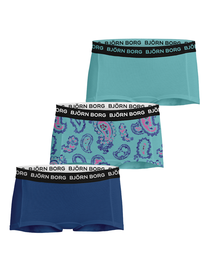 5 Pack Bjorn Borg Girls Big Girl Cotton Prints Boyleg Minishorts