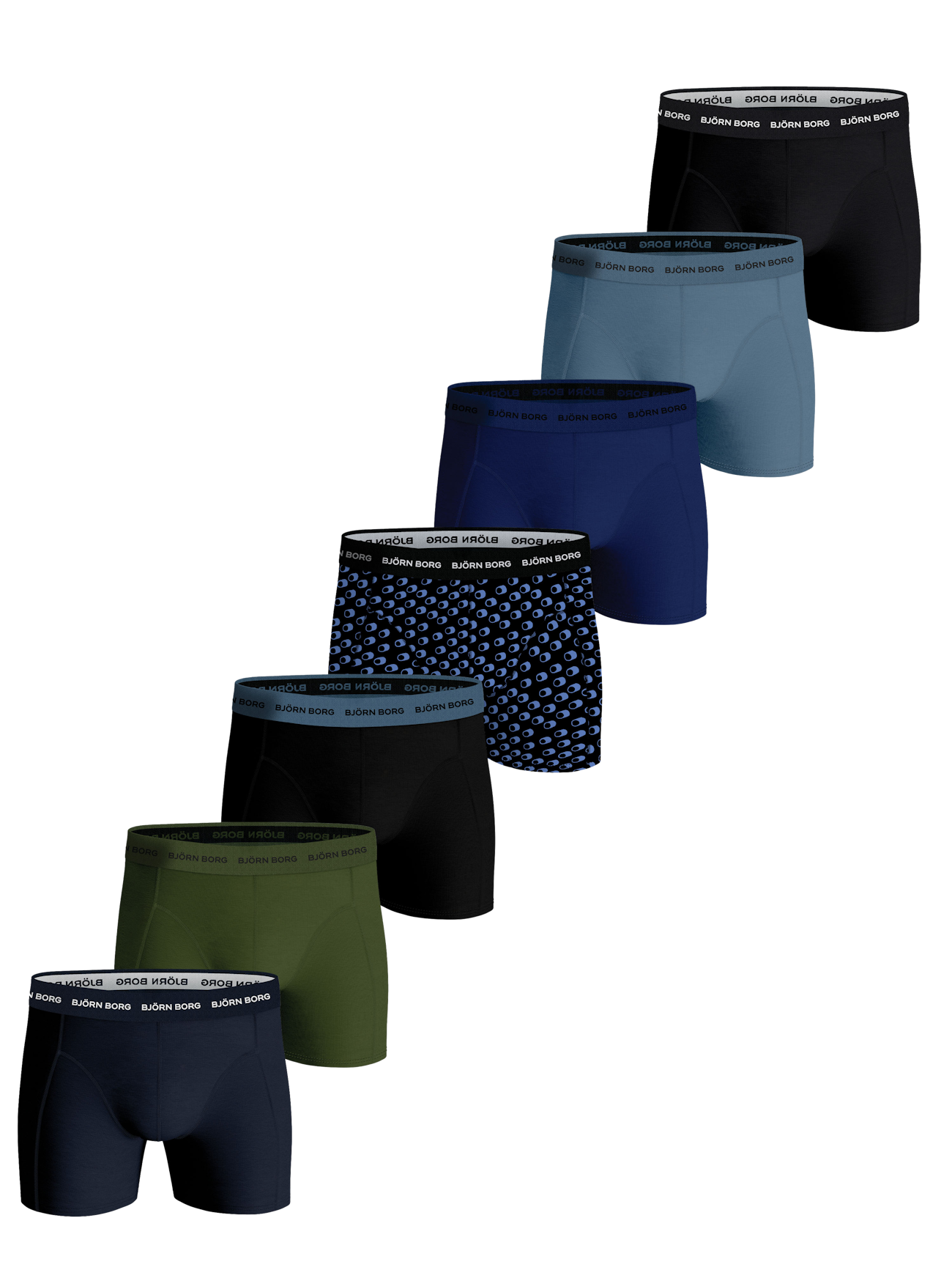 Björn Borg Cotton Stretch Boxer Briefs, Pack of 7, Multi, S
