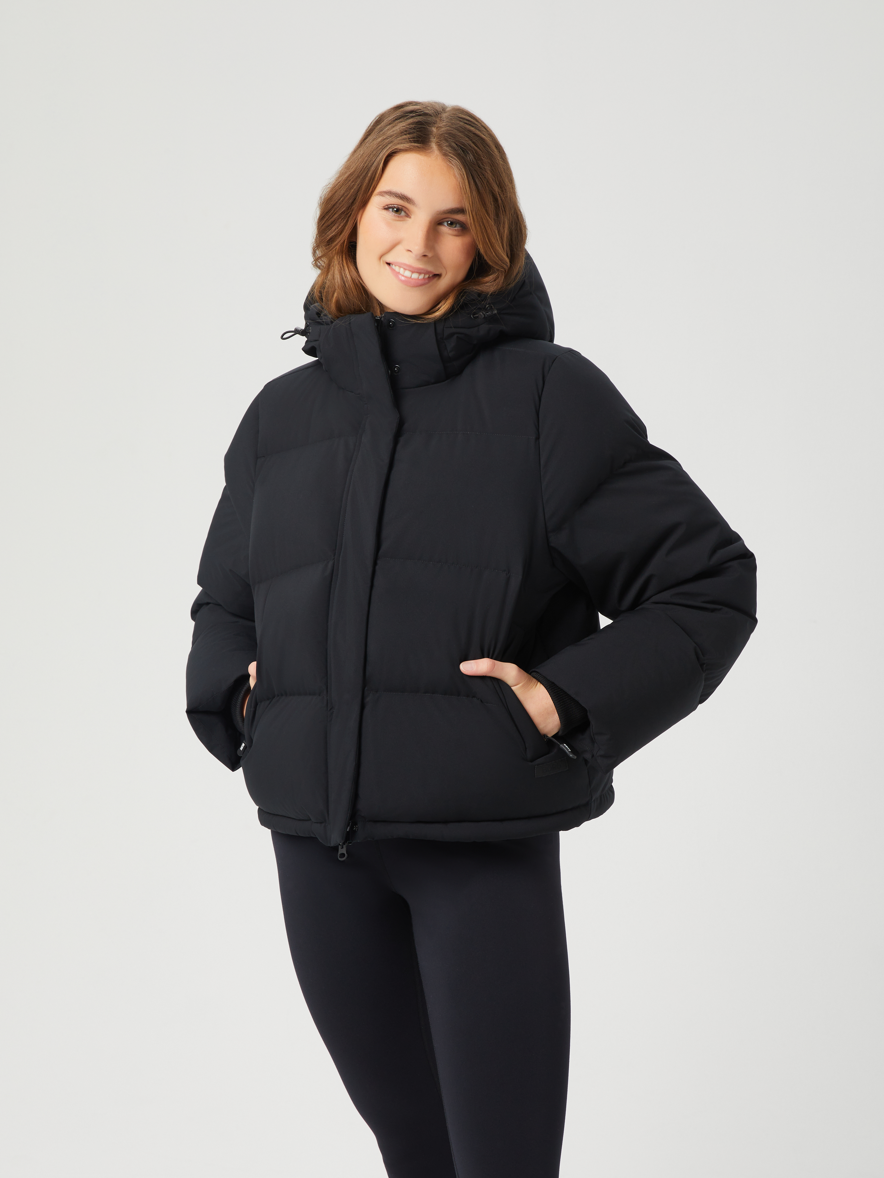 Borg cropped fashion puffer jacket