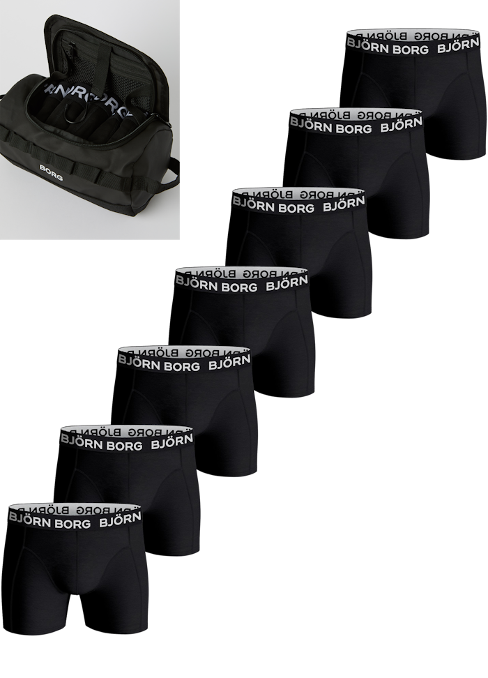 Cotton Stretch Boxer + Wash Bag 7-pack